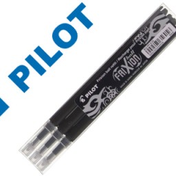 3 recambios bolígrafo Pilot Frixion borrable tinta negra